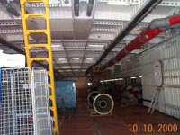 The car deck of the SRN4 equipped with spare parts, the craft now retired from service